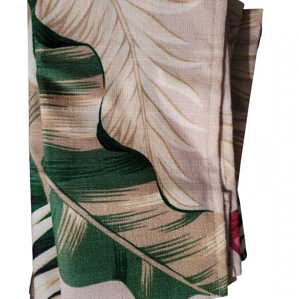 Vicky's Fabrics Tropical Floral Dobby Cloth Napkins Set of 4 Pink Green 18
